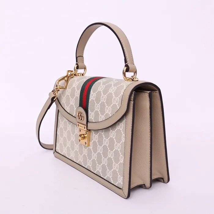 Replica GUCCI OPHIDIA SMALL TOP HANDLE BAG WITH WEB - near-authentic luxury replica handbag