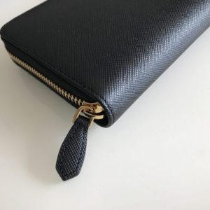 Replica Prada Saffiano Long Zipper Wallet Black - ultra-realistic fake designer tote