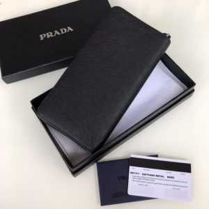 Replica Prada Saffiano Long Wallet Black Silver - ultra-realistic fake designer tote