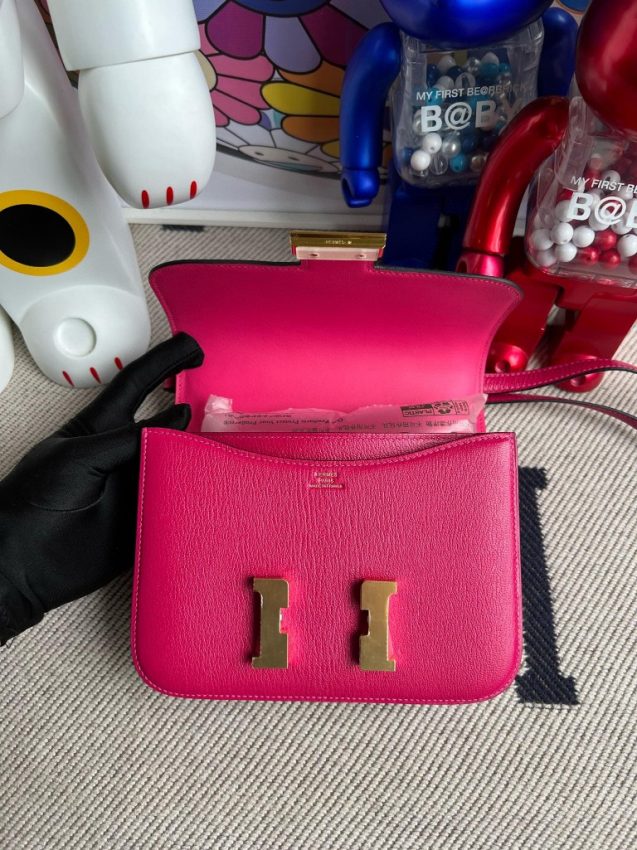 Replica Hermes Constance 18cm Bright Rose - elite superclone designer purse