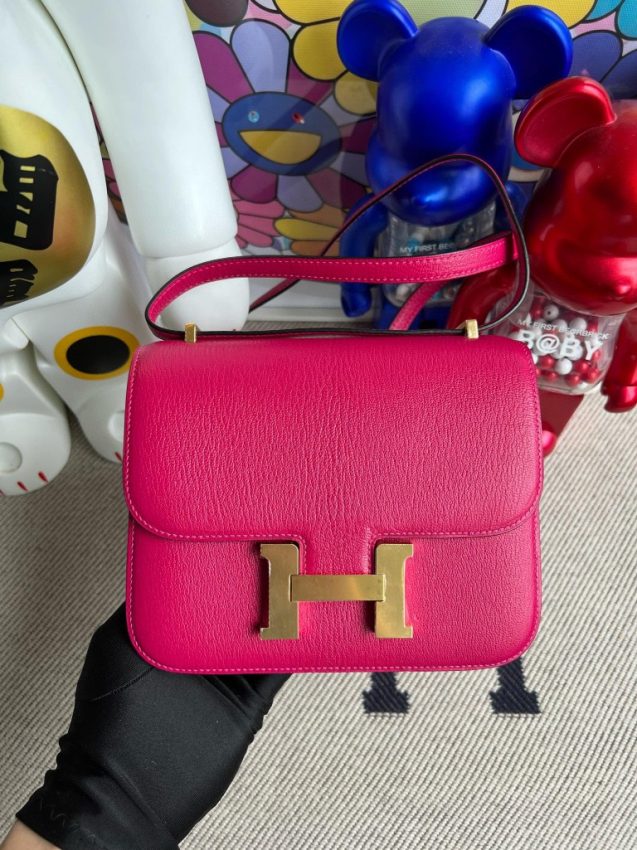Replica Hermes Constance 18cm Bright Rose - premium-grade designer purse dupe