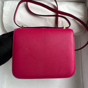 Replica Hermes Constance 18cm Bright Rose - best quality luxury bag dupe