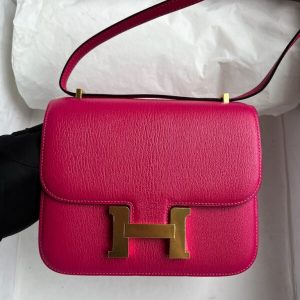 Replica Hermes Constance 18cm Bright Rose - premium-grade designer purse dupe