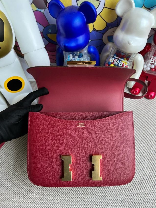 Replica Hermes Constance 24cm Red - best quality luxury bag dupe