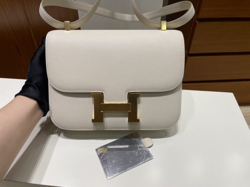 Replica Hermes Constance 24cm Creamy White - near-authentic luxury replica handbag