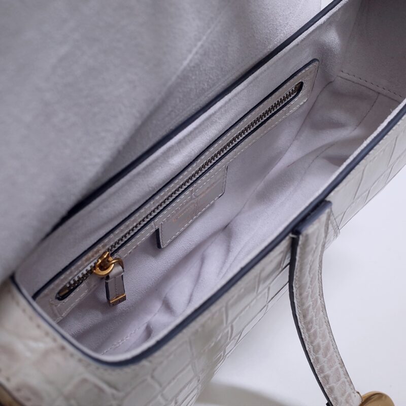 Replica Dior Saddle Bag Crocodile White - elite superclone designer purse