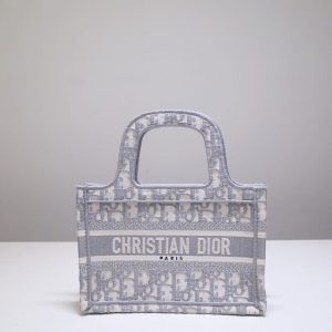 Replica Dior Tote Book Mini CD Grey - best quality luxury bag dupe