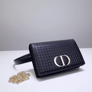 Replica Dior 30 Montaigne Pouch Black - premium 1:1 fake handbag model
