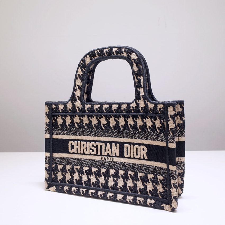Replica Dior Tote Book Mini Houndstooth - top-tier luxury replica shoulder bag