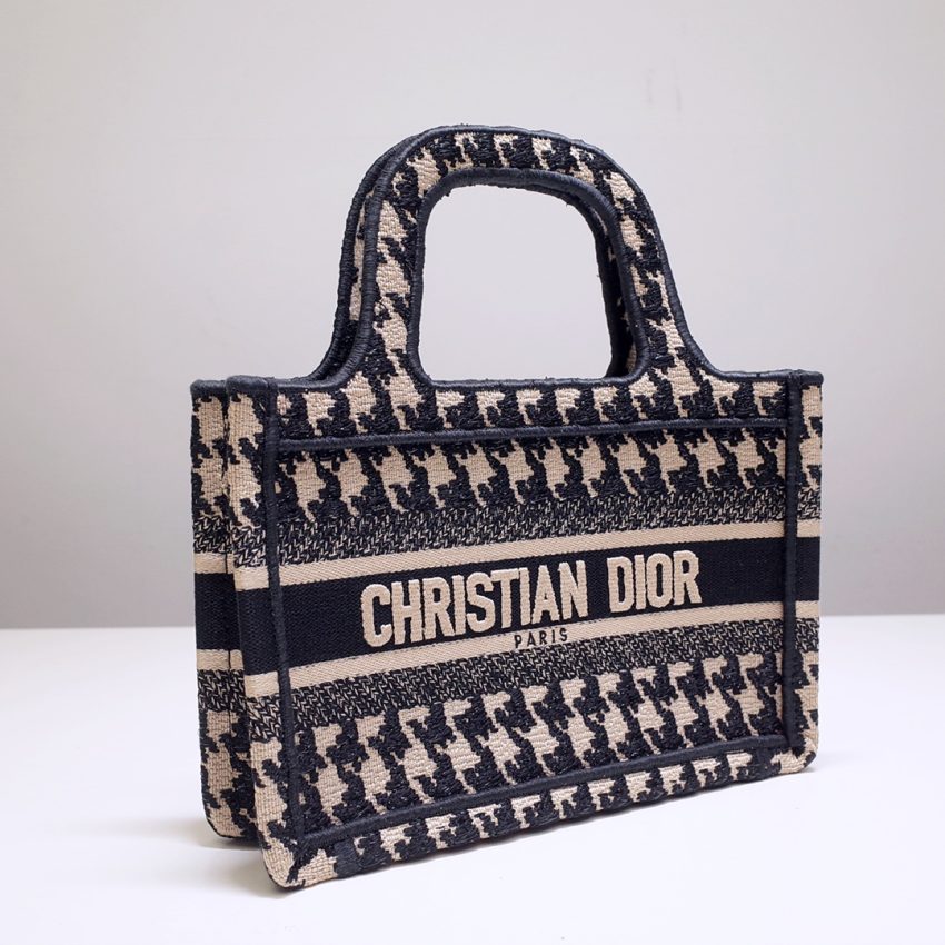 Replica Dior Tote Book Mini Houndstooth - best-selling designer handbag dupe
