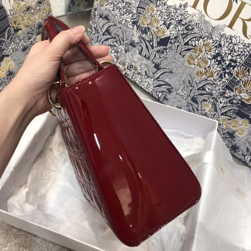 Replica Lady Dior Large Red Patent - high-end fake designer purse