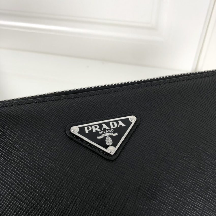 Replica Prada Saffiano Pouch Silver - premium-grade designer purse dupe