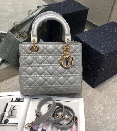 Replica Lady Dior Large Silver - authentic-look luxury purse replica