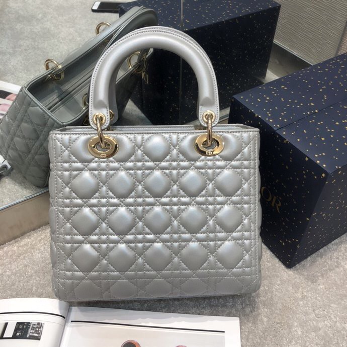 Replica Lady Dior Large Silver - ultra-realistic fake designer tote