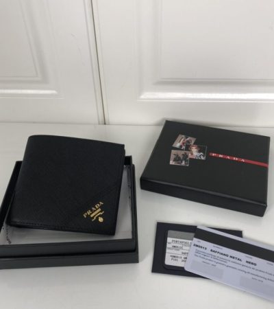 Replica Prada BiFold Wallet Black - high-accuracy replica luxury purse