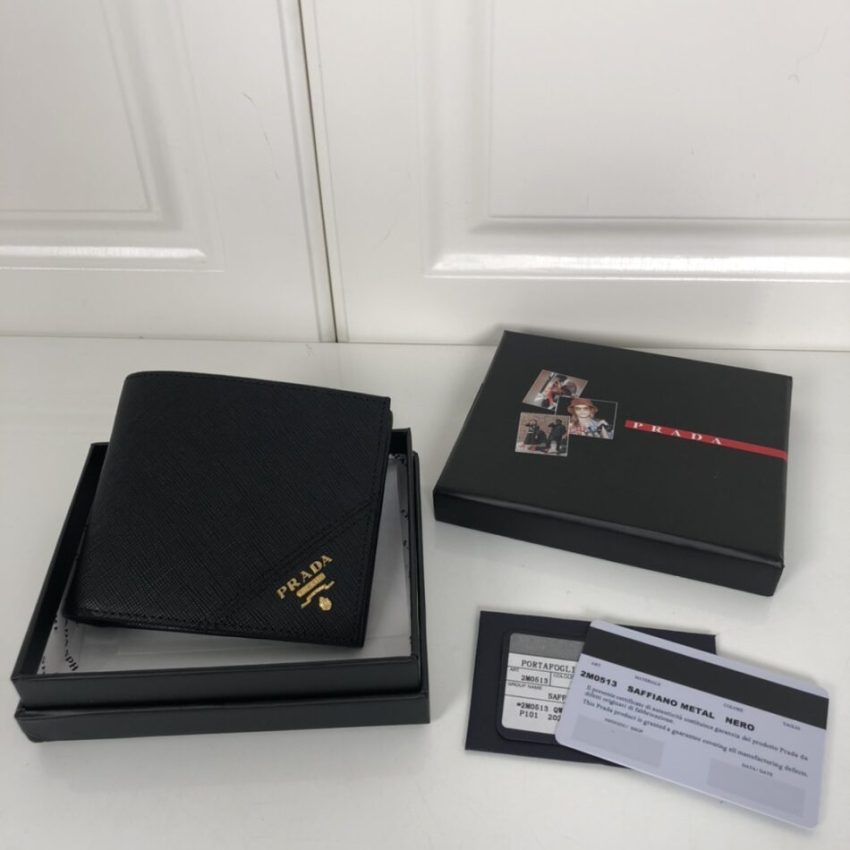 Replica Prada BiFold Wallet Black - high-accuracy replica luxury purse