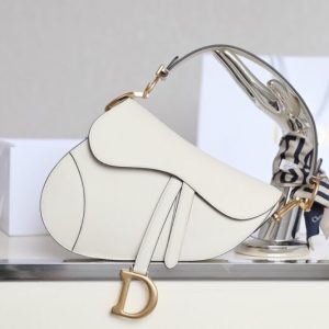 Replica Dior Saddle White Wool - near-authentic luxury replica handbag