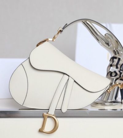 Replica Dior Saddle White Wool - near-authentic luxury replica handbag