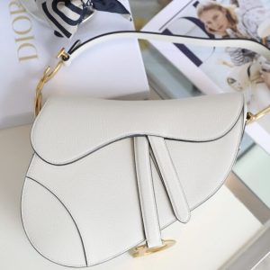 Replica Dior Saddle White Wool - premium-grade designer purse dupe