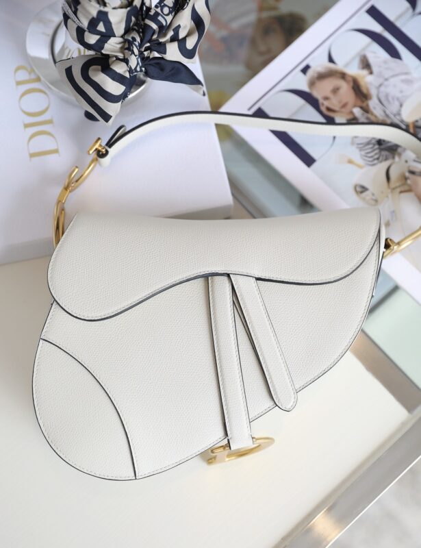Replica Dior Saddle White Wool - premium-grade designer purse dupe