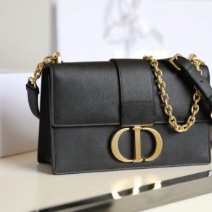 Replica Dior 30 Montaigne Black Grain - ultra-realistic fake designer tote