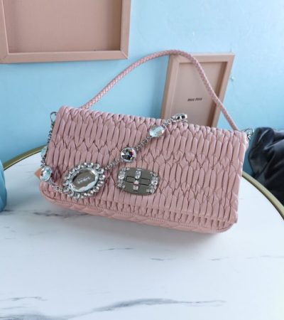 Replica Miu Miu Crystal Handbag Pink - 1:1 designer replica handbag