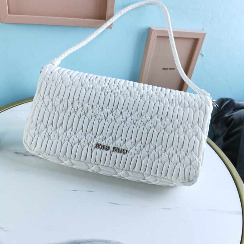 Replica Miu Miu Crystal Handbag White - realistic designer-inspired fake bag