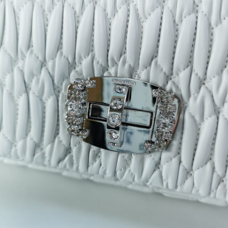 Replica Miu Miu Crystal Handbag White - 1:1 designer replica handbag