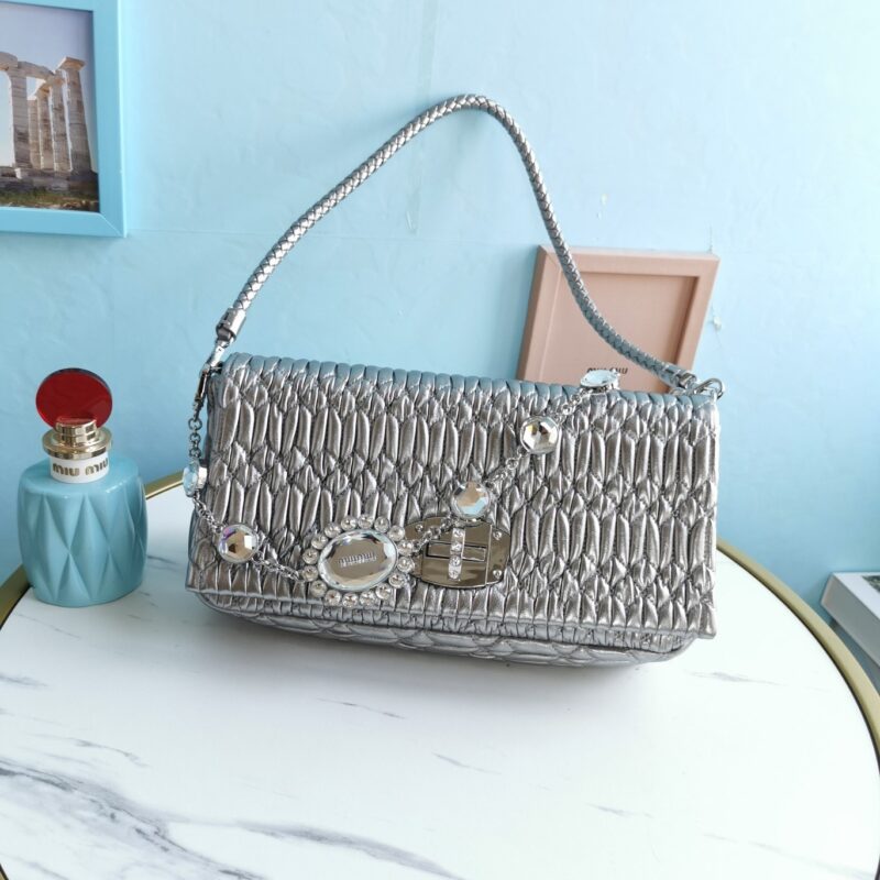 Replica Miu Miu Crystal Handbag Silver - best-selling designer handbag dupe