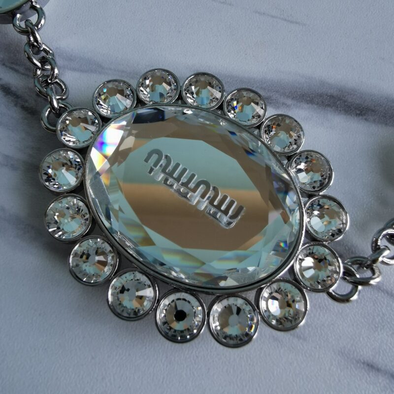 Replica Miu Miu Crystal Handbag Silver - near-authentic luxury replica handbag