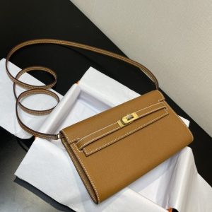 Replica Hermes Kelly Elan Brown - premium-grade designer purse dupe