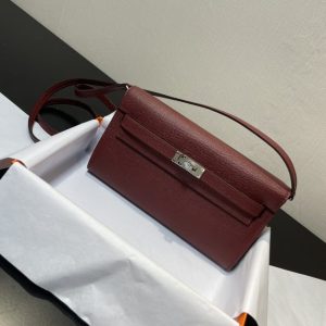Replica Hermes Kelly Elan Bordeaux - top-tier luxury replica shoulder bag