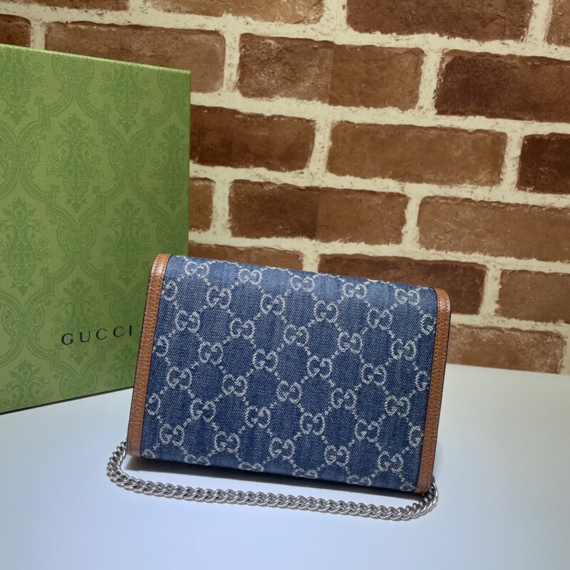 Replica Gucci Dionysus GG Chain Wallet Denim Blue - best-selling designer handbag dupe