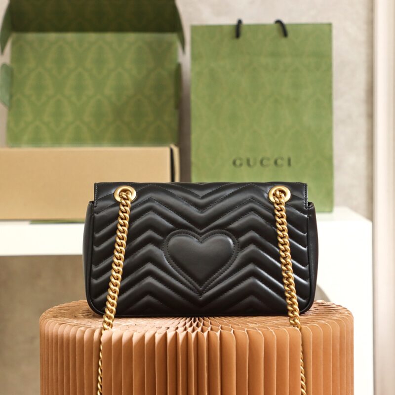 Replica Gucci Marmont Medium Black - premium 1:1 fake handbag model