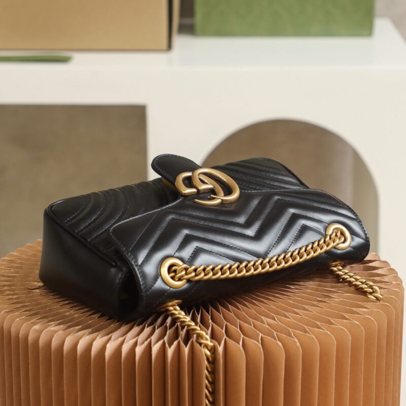 Replica Gucci Marmont Medium Black - top-tier luxury replica shoulder bag