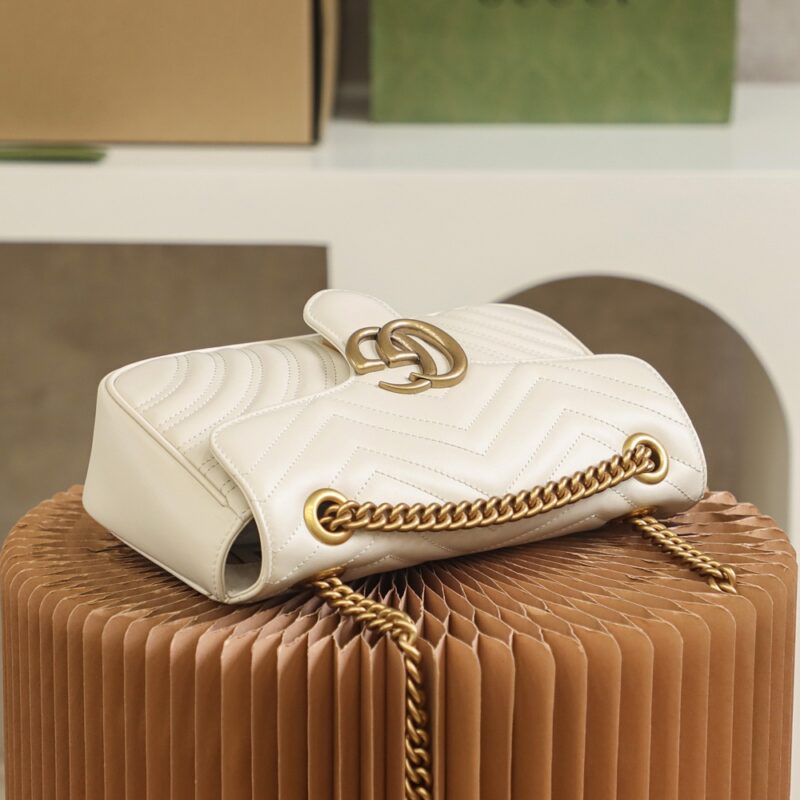 Replica Gucci GG Marmont Medium White - top-tier luxury replica shoulder bag