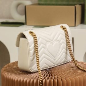 Replica Gucci GG Marmont Medium White - premium 1:1 fake handbag model