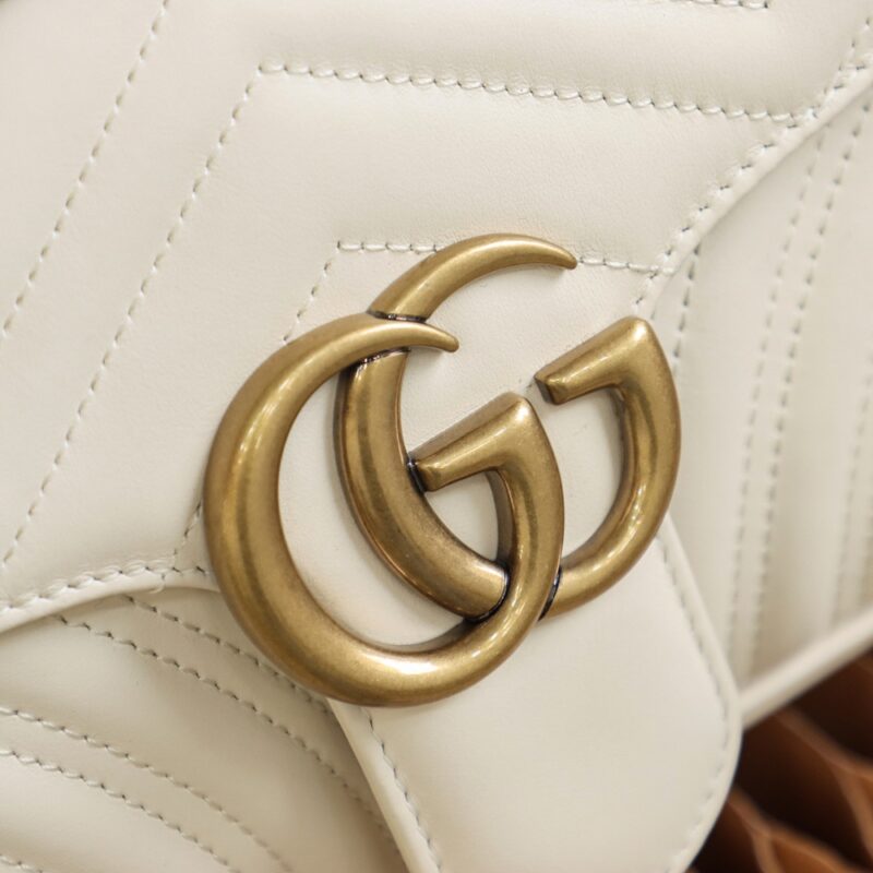 Replica Gucci GG Marmont Medium White - best quality luxury bag dupe