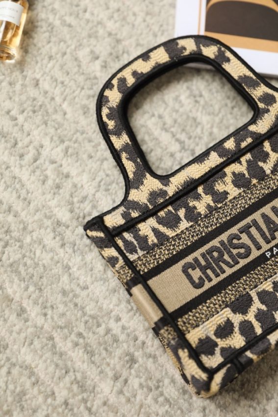 Replica Dior Tote Book Mini Leopard - high-quality designer bag clone