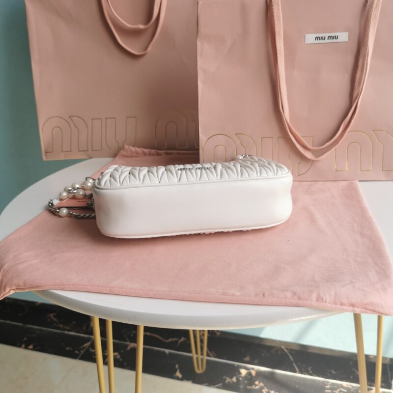 Replica Miu Miu Matelassé Pearl White - realistic designer-inspired fake bag