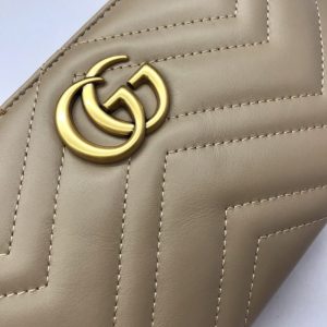 Replica Gucci Marmont Matelasse Wallet On Chain Beige - best quality luxury bag dupe
