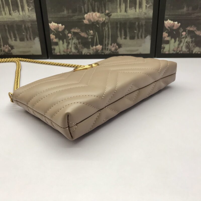 Replica Gucci Marmont Matelasse Wallet On Chain Beige - elite superclone designer purse