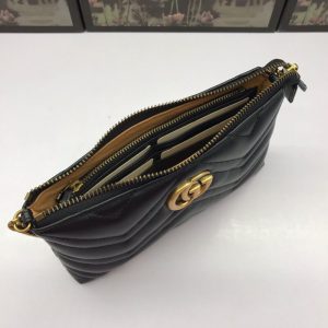 Replica Gucci Marmont Matelasse Wallet On Chain Black - authentic-look luxury purse replica