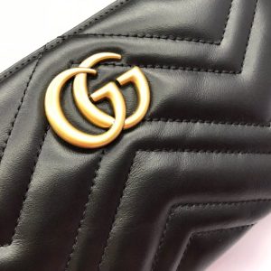 Replica Gucci Marmont Matelasse Wallet On Chain Black - top-rated replica designer bag