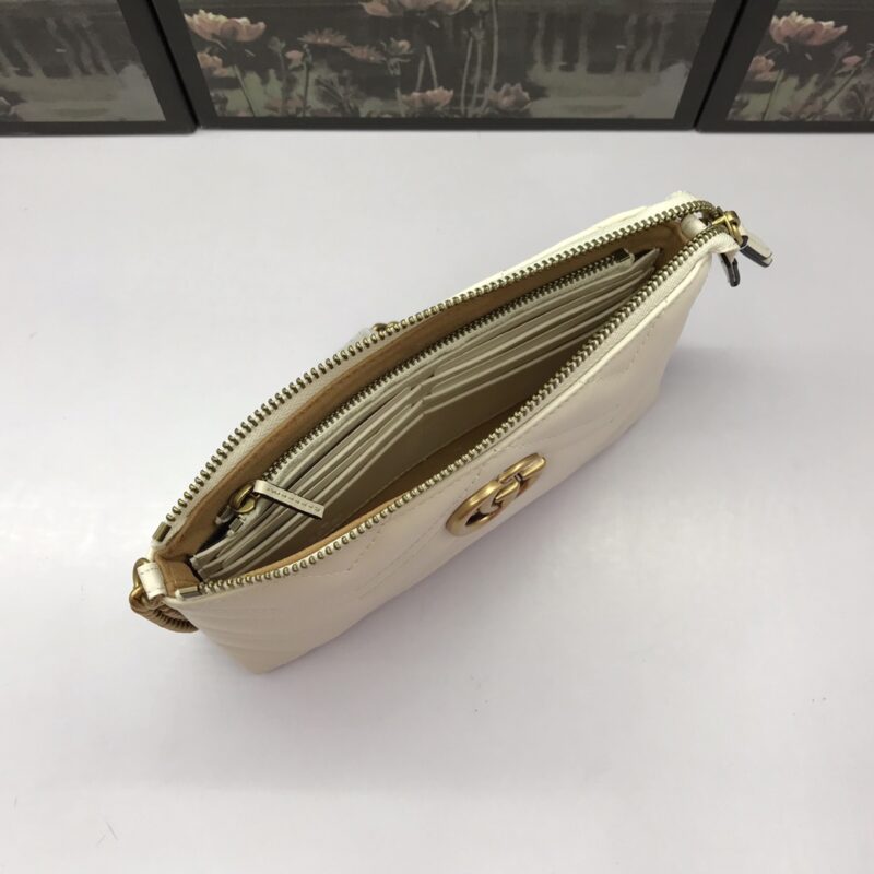 Replica Gucci Marmont Matelasse Wallet On Chain White - premium-grade designer purse dupe