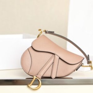 Replica Dior Saddle Bag Small Nude - 1:1 designer replica handbag