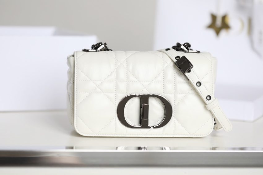 Replica Dior Caro Bag White Gunmetal - elite superclone designer purse