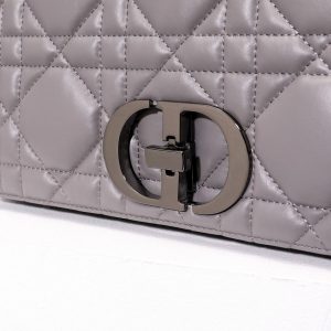 Replica Dior Caro Bag Diamond Grey - best quality luxury bag dupe
