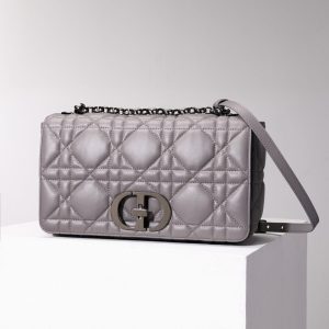 Replica Dior Caro Bag Diamond Grey - best-selling designer handbag dupe