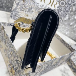 Replica Dior Miss Caro Pouch Black - premium 1:1 fake handbag model